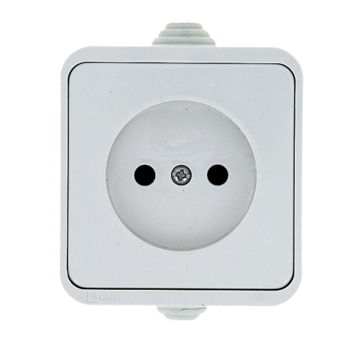 EKF Прага Розетка 10А без заземления IP44 белая (EKR10-022-10-44) фото 2