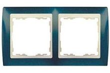 SIMON Рамка на 2 поста, S82, синий металлик - сл.кость (82724-64)