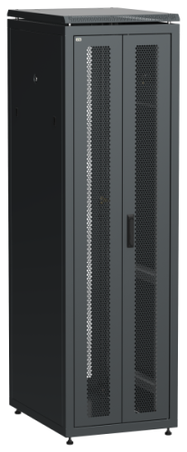 IEK Шкаф напольный сетевой 19' LINEA N 42U 600х800мм передняя распашная перфорированная дверь задняя перфорированная черный (LN05-42U68-2PP)