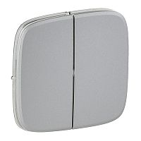 LEGRAND Valena ALLURE Лицевая панель для двухклавишного выключателя Алюминий (755027 )