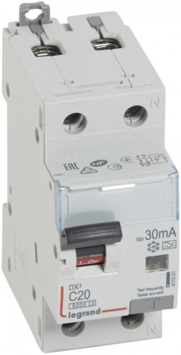LEGRAND Выключатель автоматический дифференциальный АВДТ DX3 1П+N C20А 30MА-А (411051 ) LEGRAND Выключатель автоматический дифференциальный АВДТ DX3 1П+N C20А 30MА-А (411051 )