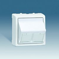 SIMON Адаптер на 2 RJ45(12) 75528-, 75540-, 75541-, 75544-39, 75542-30, наклон., S73L, белый (73086-60)