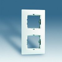 SIMON Рамка с суппортом на 2 широкий или 4 узких модуля, без лапок, дюропласт, 156х85мм, белый (27620-65)