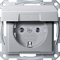 SCHNEIDER ELECTRIC Механизм розетки Schuko с крышкой алюминий (MTN2311-0460)