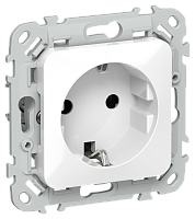 FLITE Розетка с заземлением без защитных шторок безвинтовое крепление 16А  белый (FI-R11-16-1-K01)