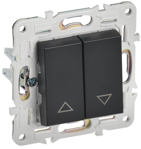 IEK SKANDY Выключатель жалюзи 10А SK-V12Bl черный  (SK-V15-0-10-K02)