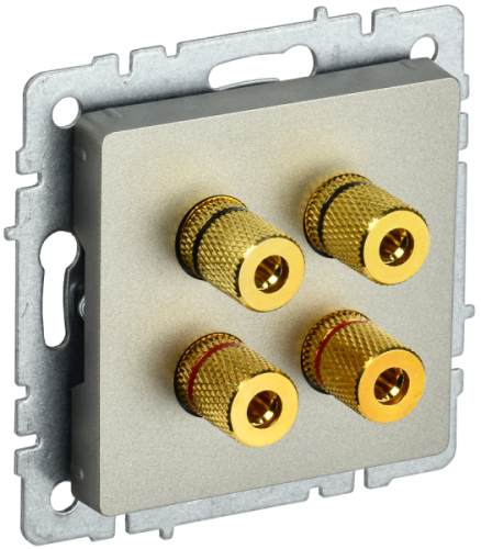 IEK BRITE Аудиорозетка 4-местная РА10-БрШ шампань (BR-S40-K37) IEK BRITE Аудиорозетка 4-местная РА10-БрШ шампань (BR-S40-K37)