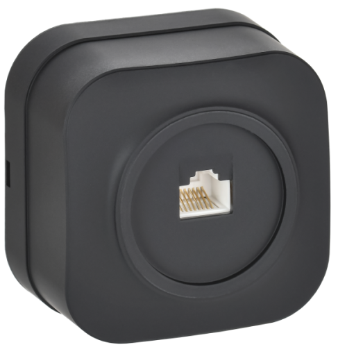 IEK GLORY Розетка для открытой установки компьютерная RJ45 кат.5E РК10-ХЧм черный матовый (EKH10-K02M) IEK GLORY Розетка для открытой установки компьютерная RJ45 кат.5E РК10-ХЧм черный матовый (EKH10-K02M)