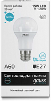 GAUSS Лампа светодиодная LED 15вт 230в Е27 белый Elementary (23225)