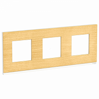 SCHNEIDER ELECTRIC Рамка UNICA PURE трехпостовая горизонтальная клен/белый (NU600683)