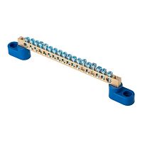 EKF Шина 0 N 6х9мм 18 отверстий латунь 2 синих угловых изолятора PROxima (sn0-2-63-18)