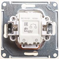 SCHNEIDER ELECTRIC Выключатель одноклавишный, с подсветкой, с самовозвратом, 10АХ, механизм, белый (VS110-151-1-86)