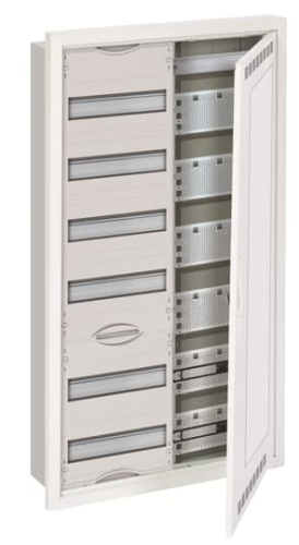 ABB Шкаф 72М в нишу с медиапанелями 984х560х120 с расстоянием между DIN-рейками 125 мм и самозажимными клеммами N/PE и Wi-Fi дверью с вент. отверстиями   (U62MMW)  (2CPX030685R9999)