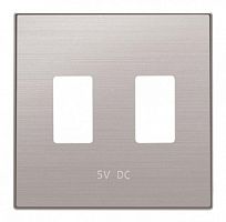 ABB Накладка для механизма 2хUSB зарядного устройства, серия SKY, цвет нержавеющая сталь  (8585.3 AI)  (2CLA858530A1401)