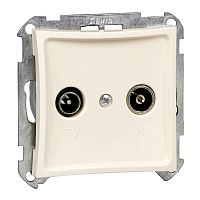 SCHNEIDER ELECTRIC ДУЭТ Розетка TV-R одиночная 2Дб  (механизм) бежевый (WDE000293)