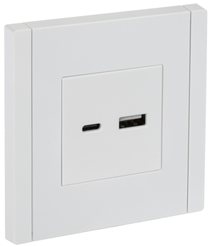 IEK FORTE&PIANO Розетка USB A+C 18Вт FP251 белый  (FP-U22-018-K01)