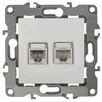 ЭРА Розетка комбинированная RJ45+RJ11, , белый, 12-3109-01 (Б0018248)