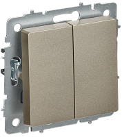 IEK BRITE Выключатель 2-клавишный перекрестный 10А ВС10-2-3-БрШ шампань  (BR-V23-0-10-K37)