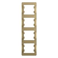 SCHNEIDER ELECTRIC GLOSSA Рамка 4 поста вертикальная титан (GSL000408)