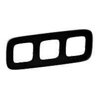 LEGRAND Valena ALLURE Рамка 3 поста черное стекло универсальная (755533 )