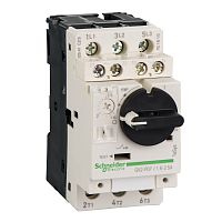 SCHNEIDER ELECTRIC Выключатель автоматический для защиты электродвигателей 1.6-2.5А GV2 управление ручкой винтовые зажимы +1но/1нз фронтальный (GV2P07AE11TQ)