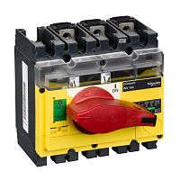SCHNEIDER ELECTRIC Выключатель-разъединитель INV160 3п красная рукоятка/желтая панель (31184)