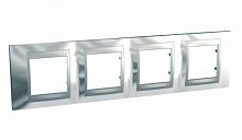 SCHNEIDER ELECTRIC UNICAtop Рамка 4 поста металл хром/алюминий (MGU66.008.010)