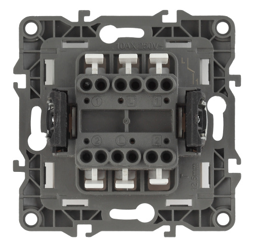 ЭРА Выключатель двойной, 10АХ-250В, , алюминий,12-1104-03 (Б0014647) фото 2