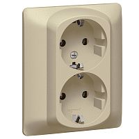 LEGRAND Galea Life Розетка двойная с заземлением со шторками titanium (771431 )