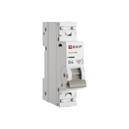 EKF Автоматический выключатель ВА 47-63N 1P 4А (D) 4,5 кА PROXIMA (M634104D)