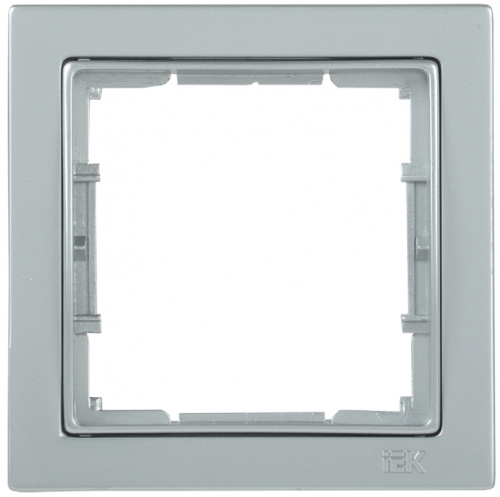 IEK РУ-1-БС Рамка одноместная квадратная BOLERO Q1 серебряный IEK  (EMB12-K23-Q1)