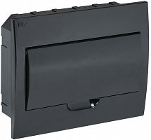 IEK Корпус модульный пластиковый встраиваемый ЩРВ-П-12 черный черная дверь IP41 IEK  (MKP13-V-12-41-K02)