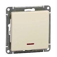 SCHNEIDER ELECTRIC Выключатель одноклавишный, с подсветкой 10АХ, механизм, слоновая кость (VS110-153-2-86)