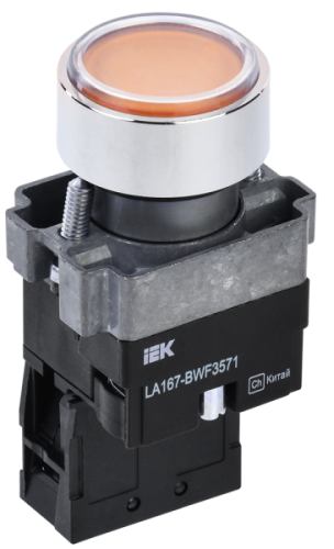IEK Кнопка LA167-BWF3571 d=22мм RC 1з с подсвет. желтая (BBT20-BWF3571-1-12-67-K05)
