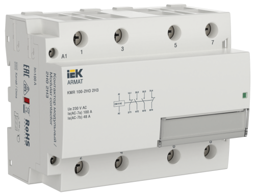 IEK ARMAT Контактор модульный KMR 100А 230В AC 2НО 2НЗ  (AR-KMR10-100-22-230)