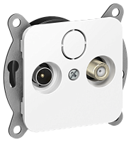FLITE Розетка 2-местная TV+SAT экранированная оконечная РТВс-2-1-1- белый (FI-AF23-O-K01)