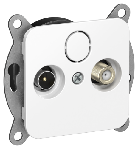 FLITE Розетка 2-местная TV+SAT экранированная оконечная РТВс-2-1-1- белый (FI-AF23-O-K01)