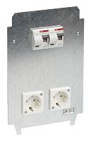 ABB Панель монтажная 2хВА 16А/2хВДТ 30мА CWB6 оцинкованная сталь 2xSchuko (2CMA177370R1000)