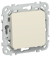 FLITE Выключатель 1-клавишный проходной 10А  сливочный (FI-V12-0-10-1-K86)