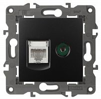 ЭРА Розетка RJ45+TV,  Elegance, антрацит, 14-3110-05 (Б0034318)