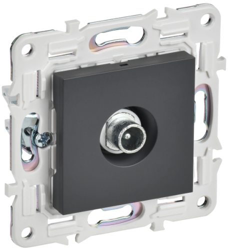 IEK SKANDY Розетка TV проходная SK-A17T титан  (SK-A10-P-K48)