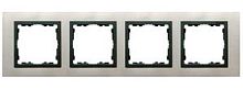 SIMON Рамка на 4 поста, S82N, сталь матовая - графит (металл) (82847-31)