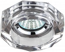 ЭРА Точечный светильник  DK6 CH/SL   декор  стекло объемный многогранник MR16,12V/220V, 50W, GU5,3 х (C0045756)