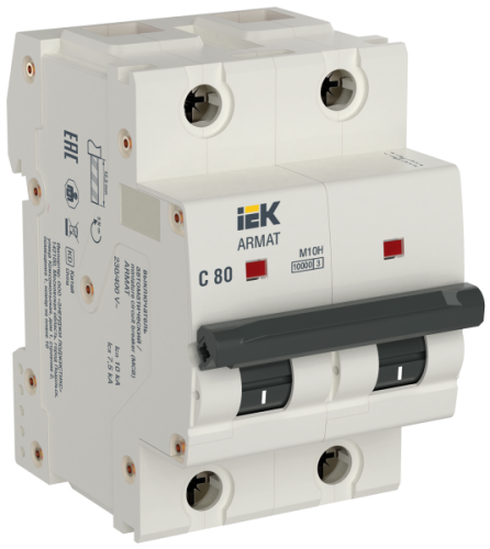 IEK ARMAT Автоматический выключатель M10H 2P C 80A  (AR-M10H-2-C080)