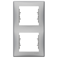 SCHNEIDER ELECTRIC Sedna Рамка 2 поста вертикальная алюминий (SDN5801160)