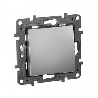 LEGRAND ETIKA Кнопка НО/НЗ алюминий 6АХ безвинтовые зажимы (672414 )