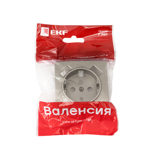 EKF Валенсия лицевая панель розетки 1-местной с/з 16А кашемир с защ. штор. с 2 USB 2,1А EKF PROxima (ESR16-L-028-40-2USB) фото 2