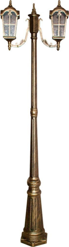 FERON Светильник НТУ-2х60w столб-2м.Е27,IP44,чер.зол. FERON  (PL109 чер.зол.) (11301)