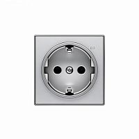 ABB Накладка для розетки SCHUKO с линзой для контрольной подсветки SKY серебристый алюминий  (8588.8 PL)  (2CLA858880A1301)