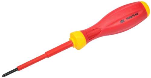 IEK Отвертка диэлектрическая PH0х75 K3 ARMA2L 3 (A2L3-SC30-K3-PH-00-075)